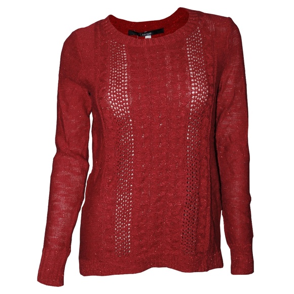 Kensie Open-Stitch Cable Knit Pullover Sweater, XS - Picture 2 of 3